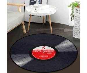 keepcute Tapis rond noir pour chambre à coucher, salon, étude, jeu d'enfant, tapis de sol antidérapant, décoration d'intérieur, 1,8 x 1,8 m, rond