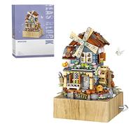 KeepDo MOC Windmill Music Box Architecture Blocs de Construction, 799+ Micro Street View Building, Modular Building Ensemble Jeu Construction Maison Compatible avec Lego creator expert