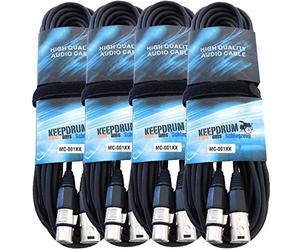 keepdrum 4 x MC-001 X X 15 M Câble Micro XLR Mâle/XLR Femelle