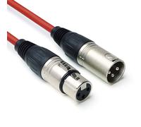 keepdrum DMX004RD Câble DMX Rouge 3 broches XLR Câble de commande 100 Ohm 3 m
