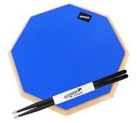 keepdrum DP-BL12 Lot de 2 pads d'entraînement pour batterie Bleu 12" + baguettes noires