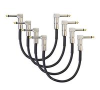 keepdrum gc028 Câble patch 60 cm Angle Fiche jack 6,3 mm Lot de 4