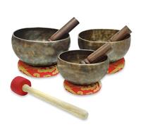 keepdrum Lot de 3 bols chantants tibétains en bronze avec accessoires