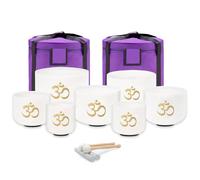 keepdrum Lot de 7 bols chantants en quartz blanc de 15 à 30 cm avec accessoires