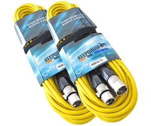 keepdrum MC-001 X X YW Câble Micro jaune XLR femelle/XLR mâle 10m 2 unités