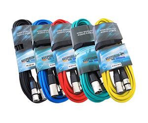 keepdrum MC Kit 001 X X 5 X 10 m câble micro XLR couleurs