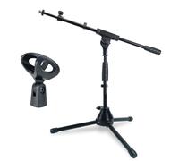 keepdrum MS01T Petit trépied de microphone bas avec pince pour microphone | Avec pince pour microphone