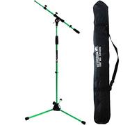 KEEPDRUM MS106 Pied de microphone avec perche et socle en métal + sac de transport SB-03 Vert