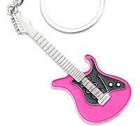 keepdrum Porte-clés guitare électrique en métal rose