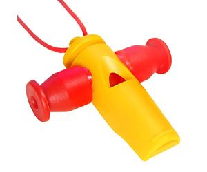 keepdrum Sifflet de samba Apito 3 tons Jaune/rouge