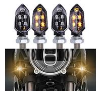 KEEPDSGN 4pcs Indicateurs De Moto Clignotants Lumières 12V E-marqués Moto Clignotant Ambre Lampe Mini Flèche Lumière Moto Avant Arrière Feux Universel pour Moto Scooter Quad Cruiser Off Road.