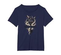 Keeper of Stories : la clé Magique des domaines littéraires T-Shirt, Femme Grandes Tailles, Bleu Marine, 6X