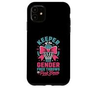 Keeper of The Gender Reveal Free Throws Or Pink Bows Party Coque pour iPhone 11