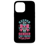 Keeper of The Gender Reveal Free Throws Or Pink Bows Party Coque pour iPhone 13 Pro Max