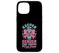 Keeper of The Gender Reveal Free Throws Or Pink Bows Party Coque pour iPhone 15