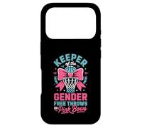 Keeper of The Gender Reveal Free Throws Or Pink Bows Party Coque pour iPhone 17 Pro