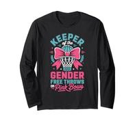 Keeper of The Gender Reveal Free Throws Or Pink Bows Party Manche Longue