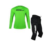 KEEPERsport Ensemble de gardien de but long - Long rembourré - Pantalon de gardien de but rembourré 3/4 - Vêtement de gardien de but pour adulte