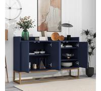 KeepGoon Buffet - Armoire de Rangement - Buffet Moderne de Style Minimaliste - 4 Portes - sans poignée - pour Salle à Manger, Salon, Cuisine - Bleu Marine