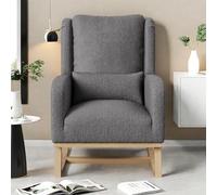 KeepGoon Con Cuscini Fauteuil à Bascule Confortable avec Poche latérale, pour bébés et Enfants, Rocking Chair pour Salon et Jardin, Chaise à Bascule avec Tabouret