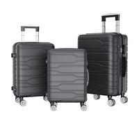 KeepGoon Lot de 3 valises de Voyage, Ensemble de Bagages, avec 4 Roues et Serrure à Combinaison, Valise à Coque Dure ABS, Valise à roulettes Trolley, poignée télescopique, Tailles M-L-XL