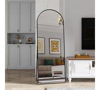 KeepGoon Miroir Complet bombé avec Coins arrondis, 162 x 53 cm Miroir de Chambre à Coucher sur Pied à Suspendre, Debout ou adossé, Miroir Mural de Dressing avec Cadre en Aluminium (doré)