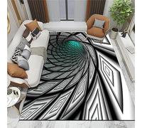 keephen 3D Illusion d’Optique Rectangle Zone Tapis Vortex Tapis Antidérapant 3D Vortex Illusions d’Optique Tapis de Sol pour Salle à Manger Accueil Chambre Chambre Décor