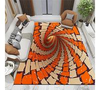 keephen 3D Illusion d’Optique Rectangle Zone Tapis Vortex Tapis Antidérapant 3D Vortex Illusions d’Optique Tapis de Sol pour Salle à Manger Accueil Chambre Chambre Décor