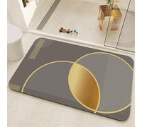 keephen Bande Dorée Légère Salle de Bains Humide & Sec Tapis de Sol Séparé Diatomée Anti-Moisissure Anti-Dérapant Séchage Rapide Tapis de Sol Super Absorbant Caoutchouc Tapis de Douche