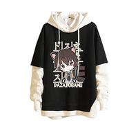 keephen Bungo Stray Dogs Sweat à Capuche Unisexe Japonais Anime Bungo Chiens errants Dazai Osamu Nakahara Chuuya Cosplay Faux Deux Sweat à Capuche