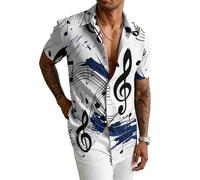 keephen Chemises à Manches Courtes pour Hommes avec Boutons Masque d'horreur Musique Piano Culture Africaine Croix chrétienne Impression 3D décontracté Vacances Plage extérieur
