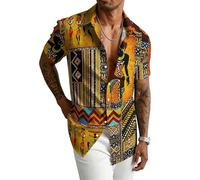 keephen Chemises à Manches Courtes pour Hommes avec Boutons Masque d'horreur Musique Piano Culture Africaine Croix chrétienne Impression 3D décontracté Vacances Plage extérieur