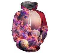 keephen Colorful Planet Galaxy Sweats à Capuche à Manches Longues imprimés en 3D pour Hommes/Femmes Mode Streetwear Universe Pullover Sweatshirts à Capuche Tops