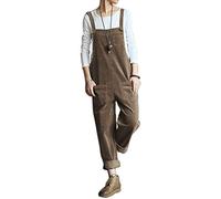 keephen Combinaison en Velours côtelé pour Femmes Art littéraire Vintage bandoulière réglable sans Manches Combinaisons Salopette Salopette