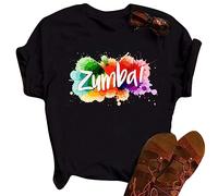 keephen Femmes Décontracté Top Graphique Manches Courtes Eté T-Shirt athlétique Col Rond pour Zumba Dance Fitness Training