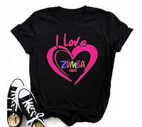keephen Femmes Décontracté Top Graphique Manches Courtes Eté T-Shirt athlétique Col Rond pour Zumba Dance Fitness Training