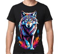 keephen Howling Wolf 3D Print T-Shirt Homme Manches Courtes Été Pull O-Neck Tops Casual Cool Streetwear