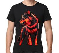 keephen Howling Wolf 3D Print T-Shirt Homme Manches Courtes Été Pull O-Neck Tops Casual Cool Streetwear