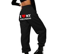 keephen I Love My Girlfriend Pantalon de Jogging pour Femmes Pantalon de Jogging Funny Letter Imprimé en 3D Jogging de Course avec Poche