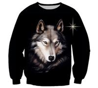 keephen Love Wolf Sweat à Capuche imprimé en 3D Sweat-Shirt pour Homme modèle Unisexe Veste décontractée à Fermeture éclair survêtement