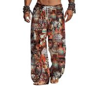 keephen Pantalon Large pour Homme à imprimé éléphant rétro