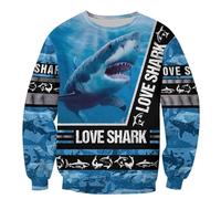 keephen Shark Fishing Catch and Release Sweat à Capuche et Sweat-Shirt pour Homme imprimé en 3D Veste zippée Unisexe d'automne Pull-Over décontracté Vêtements de Sport