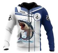 keephen Shark Fishing Catch and Release Sweat à Capuche et Sweat-Shirt pour Homme imprimé en 3D Veste zippée Unisexe d'automne Pull-Over décontracté Vêtements de Sport