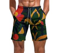 keephen Shorts pour Hommes à Taille élastique imprimée Stars Courts décontractés d'été pour la Plage avec Poches Shorts Sportifs pour l'entraînement et Les Vacances