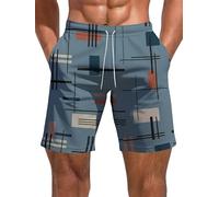 keephen Shorts pour Hommes à Taille élastique imprimée Stars Courts décontractés d'été pour la Plage avec Poches Shorts Sportifs pour l'entraînement et Les Vacances