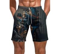keephen Shorts pour Hommes à Taille élastique imprimée Stars Courts décontractés d'été pour la Plage avec Poches Shorts Sportifs pour l'entraînement et Les Vacances