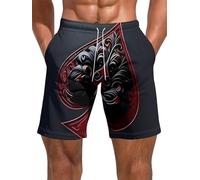 keephen Shorts pour Hommes à Taille élastique imprimée Stars Courts décontractés d'été pour la Plage avec Poches Shorts Sportifs pour l'entraînement et Les Vacances