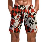 keephen Shorts pour Hommes à Taille élastique imprimée Stars Courts décontractés d'été pour la Plage avec Poches Shorts Sportifs pour l'entraînement et Les Vacances