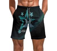 keephen Shorts pour Hommes à Taille élastique imprimée Stars Courts décontractés d'été pour la Plage avec Poches Shorts Sportifs pour l'entraînement et Les Vacances