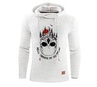 keephen Sweat à Capuche imprimé crâne Hello Darkness My Old Friend pour Homme